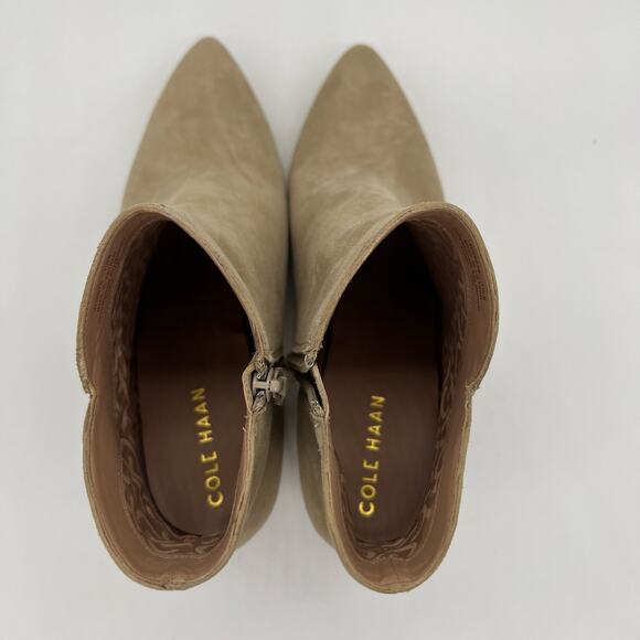 Cole Haan Elyse Bootie Chelsea Ankle Boot Women’s Size 7.5 Cream Suede Fall - Picture 7 of 12